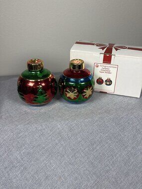 Living Quarters Ceramic Ornament Taper Candle Holders Set of 2 Box